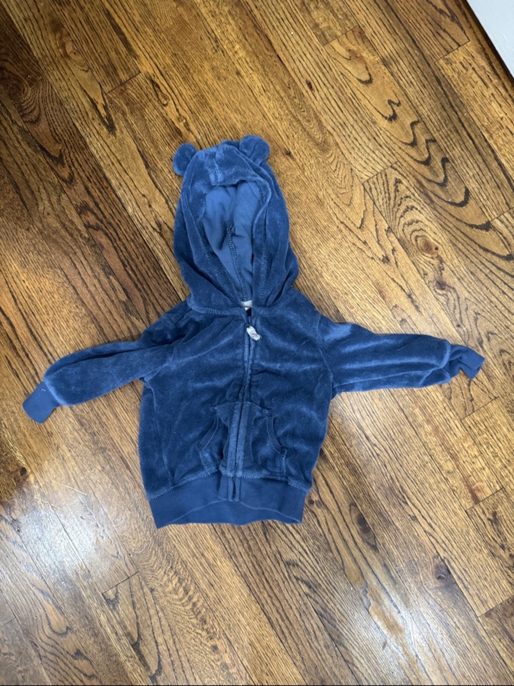 Carter's Plush Hooded Baby Jacket with Bear Ears - Blue